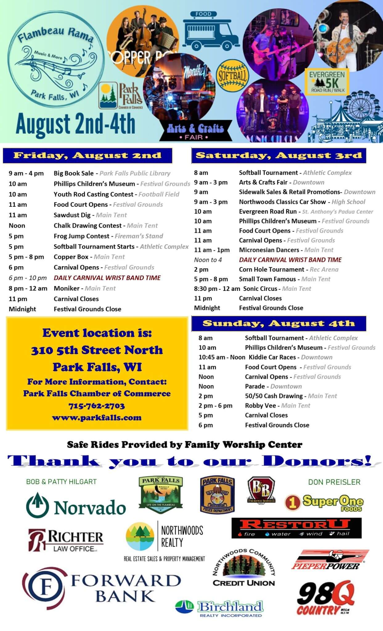 Flambeau Rama 2024 Schedule Park Falls Area Chamber of Commerce